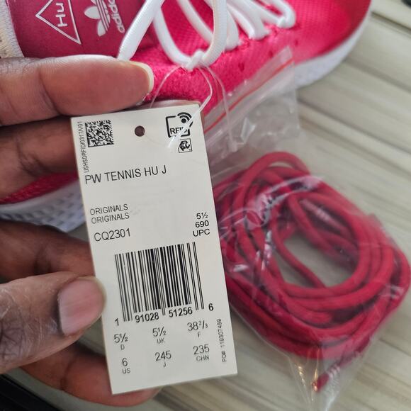 Adidas Pharell Williams Red Athletic Sneakers Shoes Size 6 - Picture 10 of 10